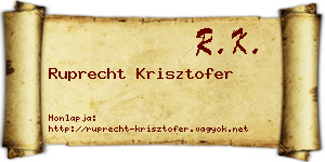 Ruprecht Krisztofer névjegykártya